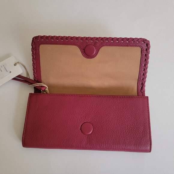 HOBO Era Wristlet Leather Clutch Wallet in Sangria - Picture 8 of 15